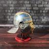 Roman Knight Spartan Battle Helmet – Wearable Steel SCA LARP Costume with Stand