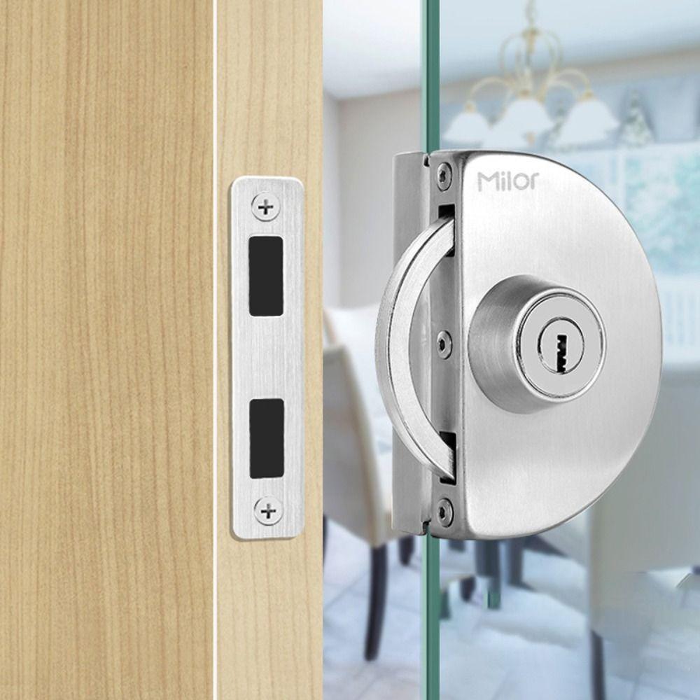 3 Keys Glass Display Cabinet Locks 13-18mm Room Door Locks Convenient Office Glass Door Lock Home