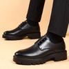 Spring Summer Increase Platform Shoes for Men Fashion Casual Black Dress Shoes Man Fashion Hallow Breathable Leather Shoe Male