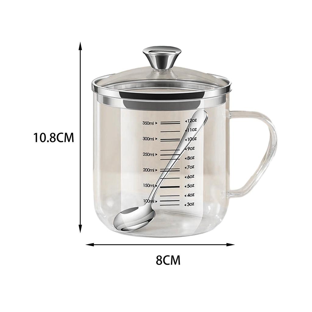 Szklany kubek miarowy z pokrywką Trwały wielofunkcyjny kubek ze szkła borokrzemowego z uchwytem do kuchni, restauracji, zlewka na mleko, prezenty