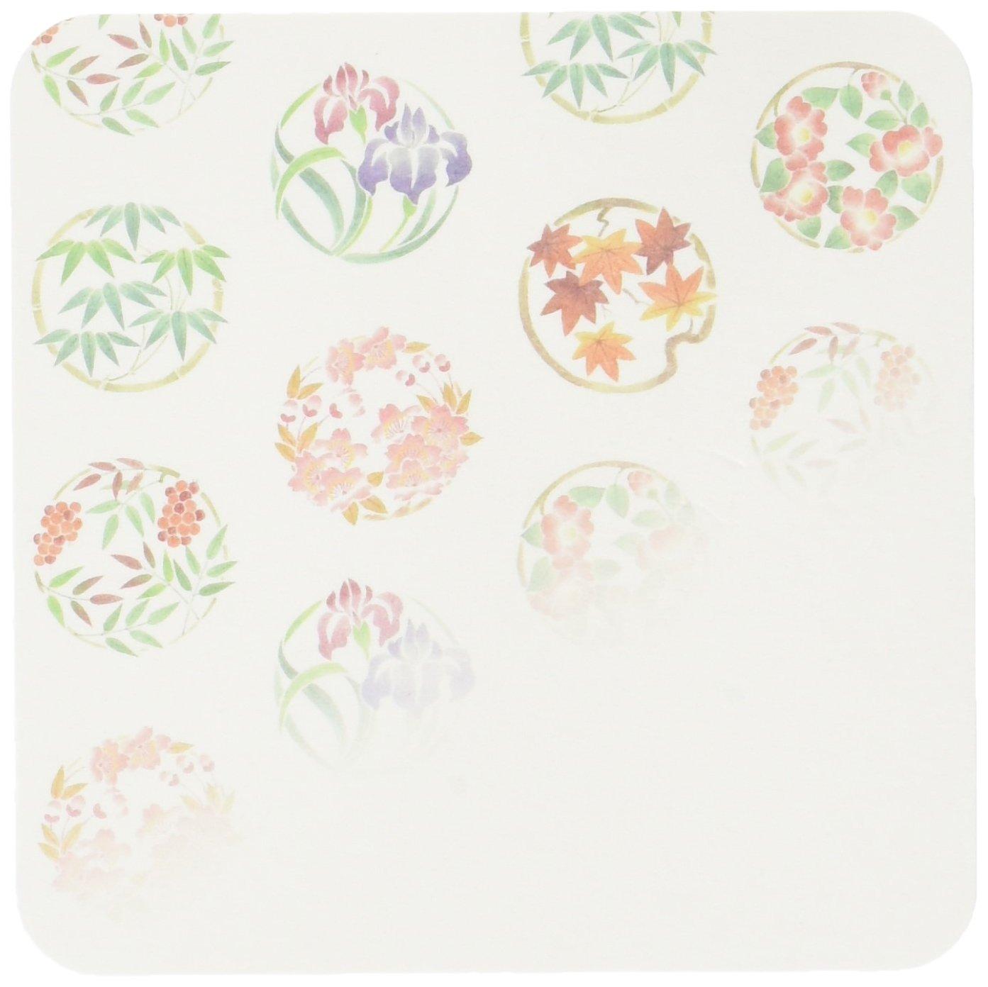 

Yamashita Craft Paper Four Made in Pack of 100 Coasters, Square, Seasons, Japan,
