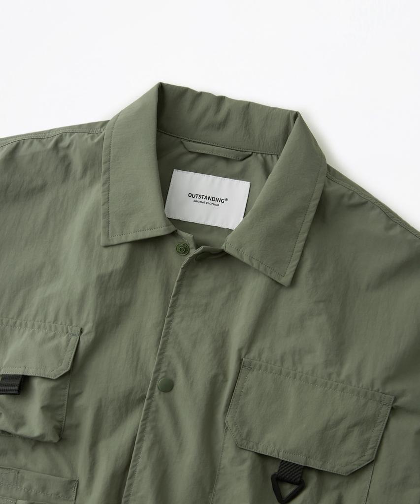 OUTSTANDING Nylon Utility Packable Half Shirt_Green