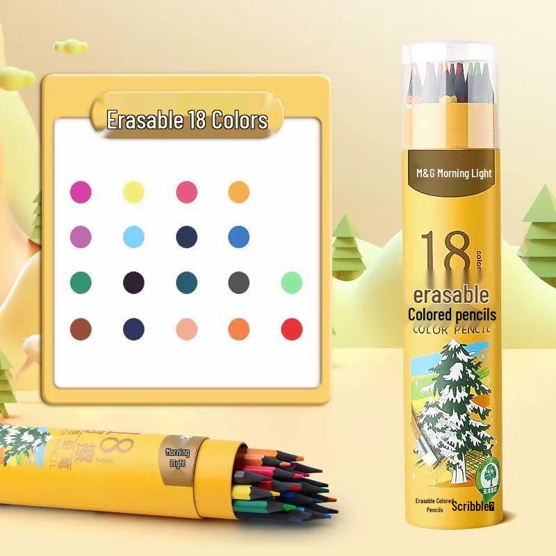 Morning Light Oil-Based & Water-Soluble Colored Pencils – 24 Erasable and 36 Hand-Painted Shades for Students