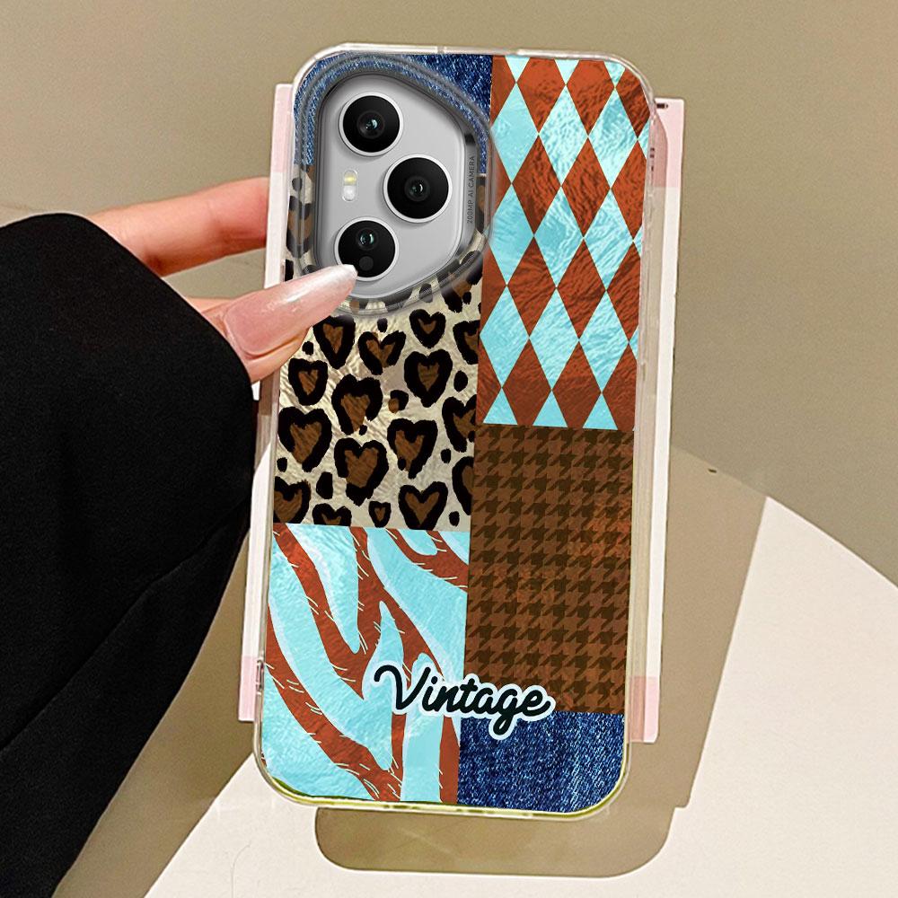 Vintage Blue Leopard Print Phone Case for Honor 400 200 90 Smart Pro Magic7 6 5 70 Lite X9a X9c X9b X8b X8a X8c X7c X6c Cover