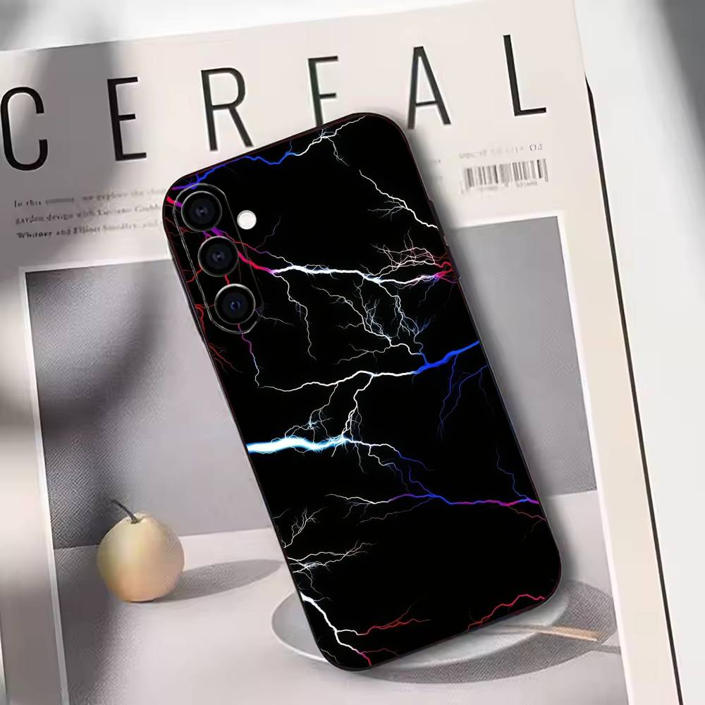Lightning Realistic Aesthetic Phone Case For Samsung Galaxy A73,A72,A71,A70,A53,A52,A51,Others Soft Black Cover