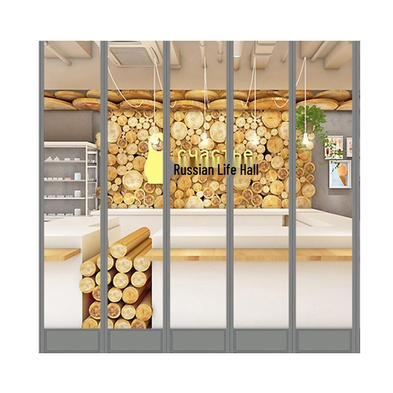 Прозрачная утяжеленная дверная штора из ПВХ JNL N41372 50cm W x 220cm H
