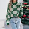 Women's T-Shirt Vintage Floral Print Round Neck Loose Long Sleeve Mid-Length Thumb Leak Top