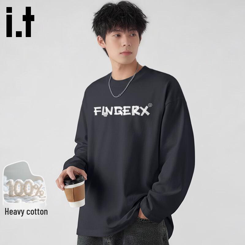 Fingercroxx IT Men s Pure Cotton Long Sleeve Loose T-Shirt 2XL