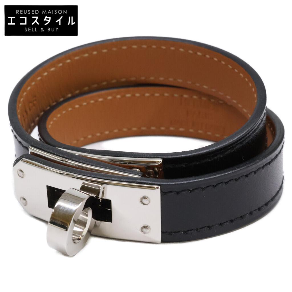 HERMES [Excellent Condition] Kelly Double Tour Z-stamped Box Calf/Swift Leather Bracelet T2 blackUsed