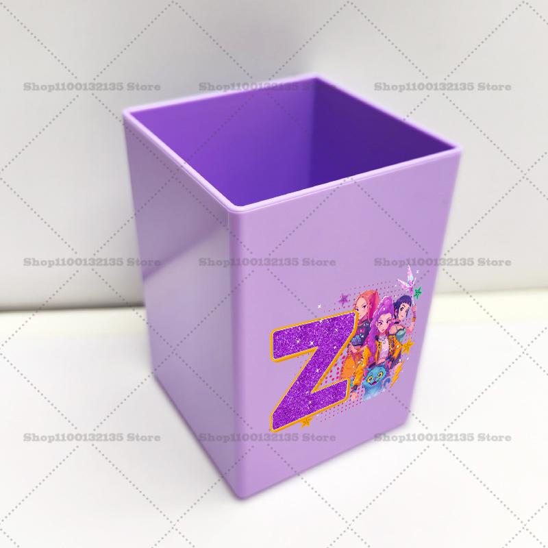 Kpop Demon Hunters Pen Holder Cartoon Anime Pattern Print Office Desk Accessories Boy Girl Stationery Pencil Organize Home Gift