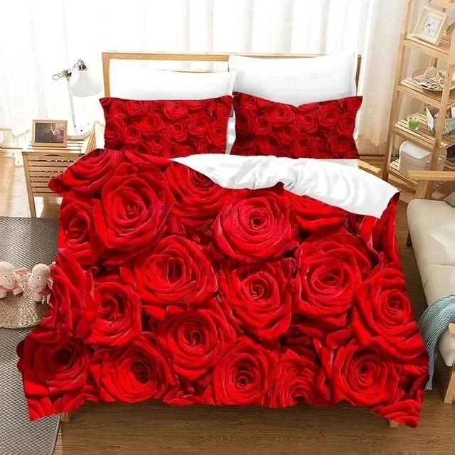 

Flower Floral Duvet Cover Red Rose Bedding Set Single Twin Double Queen King Cal King Size Bed Linen Set 70x133cm