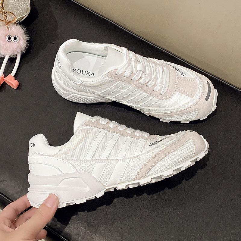 Mesh female inner height increase new summer breathable sports leisure thick baseplate shoes retro
