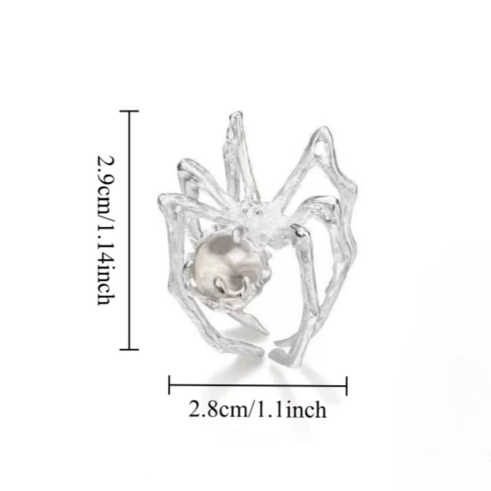 New Punk Dark Spider Open Ring Retro Moonstone Black Ring For Women New Gothic Zircon Dropshipping Wholesale Gift