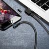 2M Double Bend 90° Right Angle Micro USB Type-c For Apple Interface LED Fast Charging Data Cable