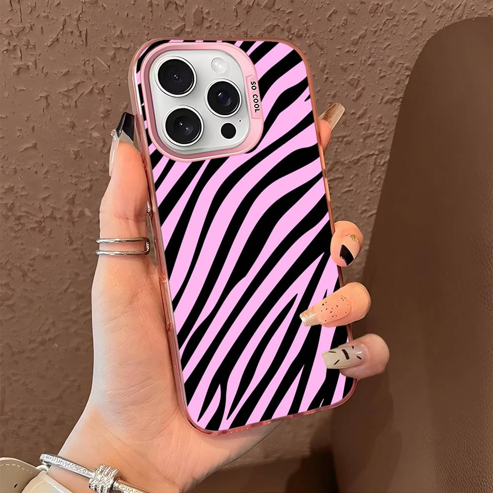 

Чехол для телефона с клипартом в зебровую полоску для iPhone 17 16 15 14 13 12 11 Pro Max Plus Серебристая крышка iPhone 11
