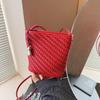 Summer woven small bag women's new fashionable exquisite shoulder bucket bag niche messenger bag