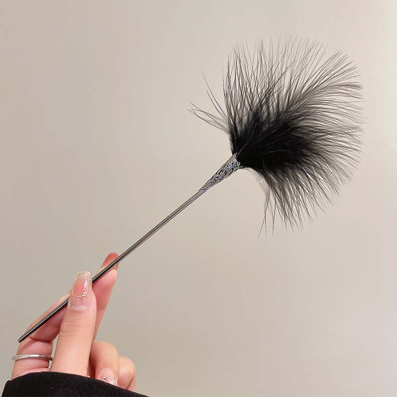 

Новая китайская шпилька для волос из белых перьев для женщин, простая металлическая палочка для волос Ханфу, заколка, головной убор, ювелирные аксессуары