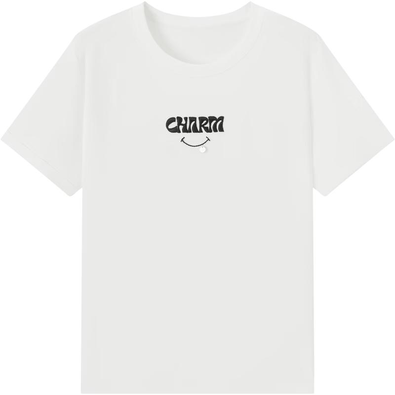 Women s Basic Printed Round Neck T-Shirt M