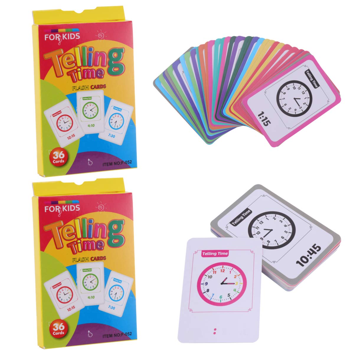 

NUOBESTY Time Learning Flash Cards, Set of 2, Analog Clock & Digital Time Matching Game, Tactile Learning for Home Learning and Preschool, Cardboard