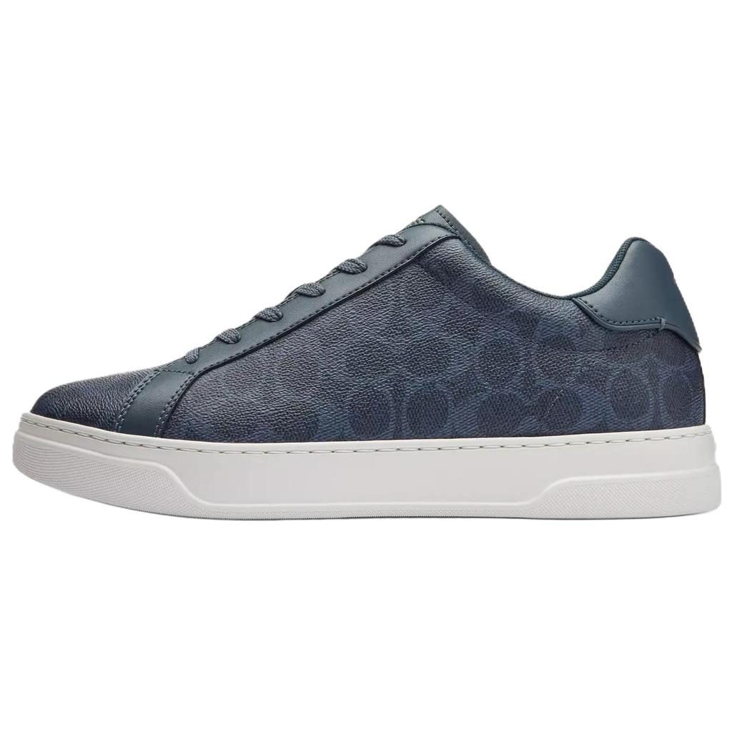 Coach Highline Synthetic Leather Round Toe Lace-Up Low-Top Sneakers Men Sneakers Blue CY309-XXQ