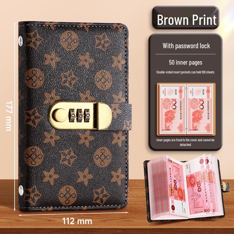 Cross-Border A6 Savings Book: Large Flower Lock, Cash Clip, Money Album with Large Capacity