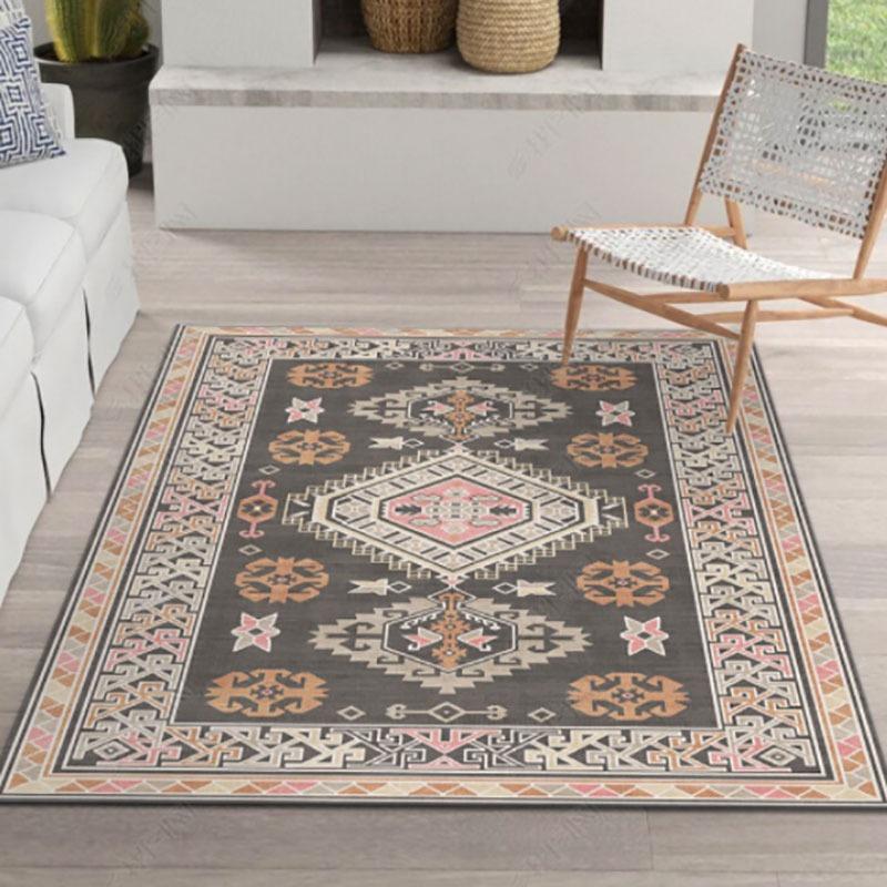 American Bohemian Ethnic Style Festive Red Carpet Living Room Sofa Bedroom Study Kitchen Entrance Door Mat Non-slip Decor Rug