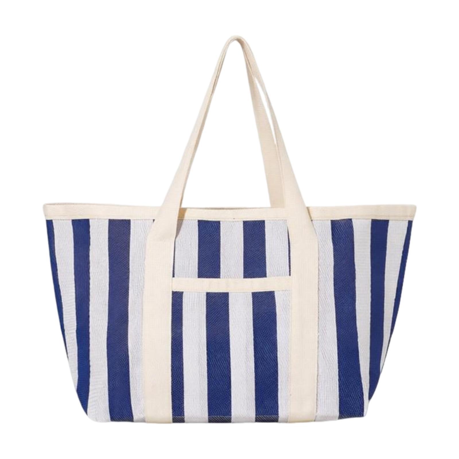 

Women Beach Bag,Stylish Reusable Hobo Purse with Pockets,Striped Tote Bag Handbag for Study Commuter Shopping Work Weekender синий