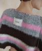 Obeodyupeulleeo Hairy Wool Crop Knit_Stripe
