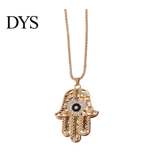 Devil Eye Jewelry Necklace Vintage Chain with Hamsa Hand Pendant Rhinestone Palm Gifts for Women Wife Girlfriend Scratch Resistant