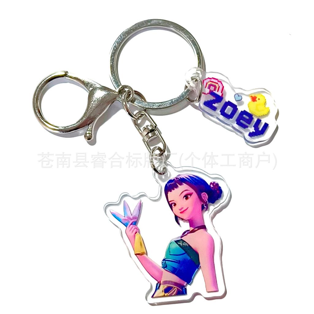 Dämonenjägerin Girlgroup Animation Peripherie Girlgroup Acryl Schlüsselanhänger Zweiteiliges Set Anhänger Schultasche Studentengeschenk