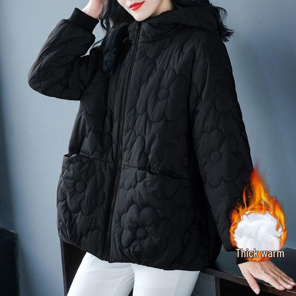 Trendy Warm Cotton Coat for Autumn/Winter 2025 - Plus Size Women's Short Jacket