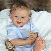 BZDOLL 22inch Realistic Reborn Doll with 3D-paint Skin & Vascular Vein 55cm Newborn Baby Boy Soft Vinyl Limb Soft Cloth Body Smiling Toddler Toy