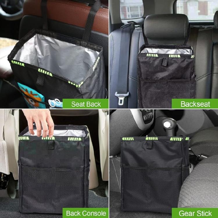 Upgraded Car Seat Organizer Backseat Storage Pockets, Multipurpose Car Organizer Hanging Trash Bag Can Waterproof