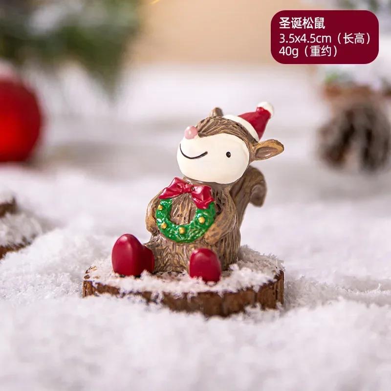 Figurki Bożonarodzeniowe Miniatury Choinka Święty Mikołaj Bałwany Niedźwiedź Mikro Krajobraz Domek dla Lalek Mech Terrarium Dekoracja Wróżek