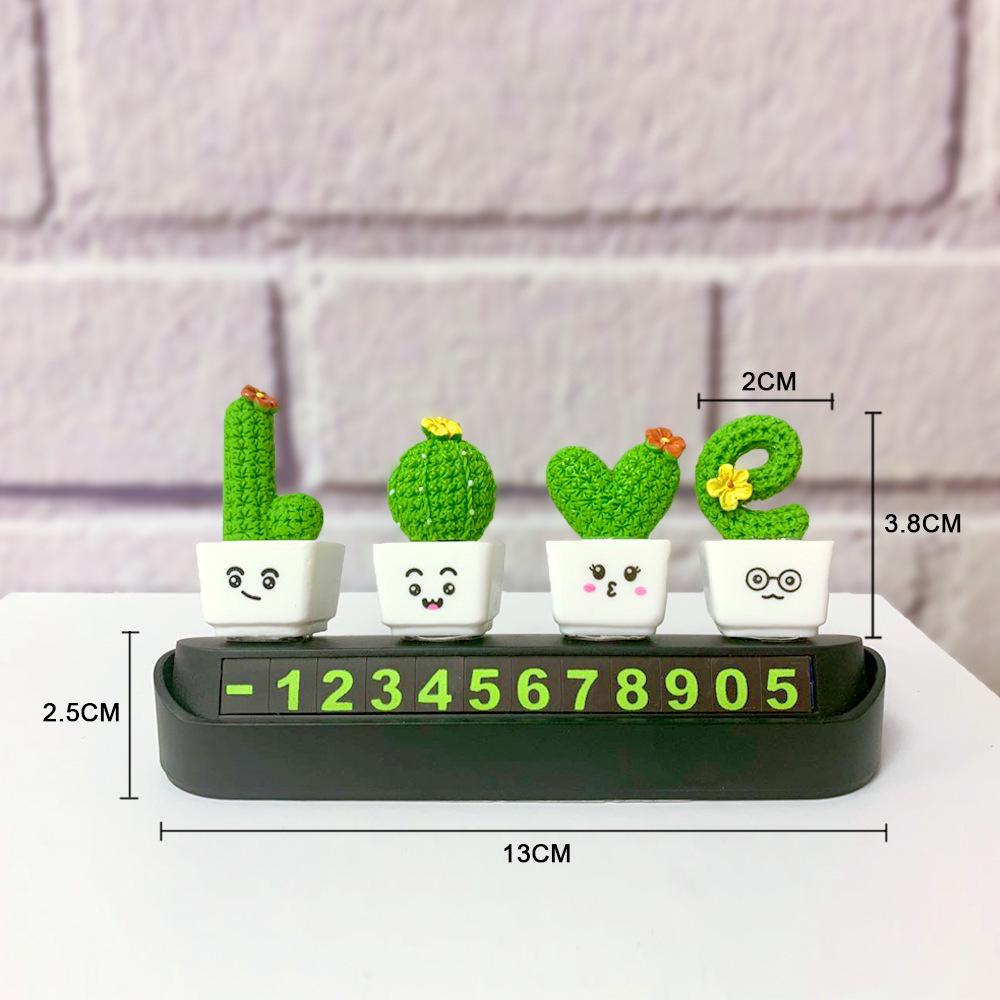 Valentine's Day Cactus Resin Bonsai Car Ornament