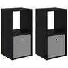 Nightstand 2 Pcs Black Oak Look 35 X 32 X 68.5 Cm