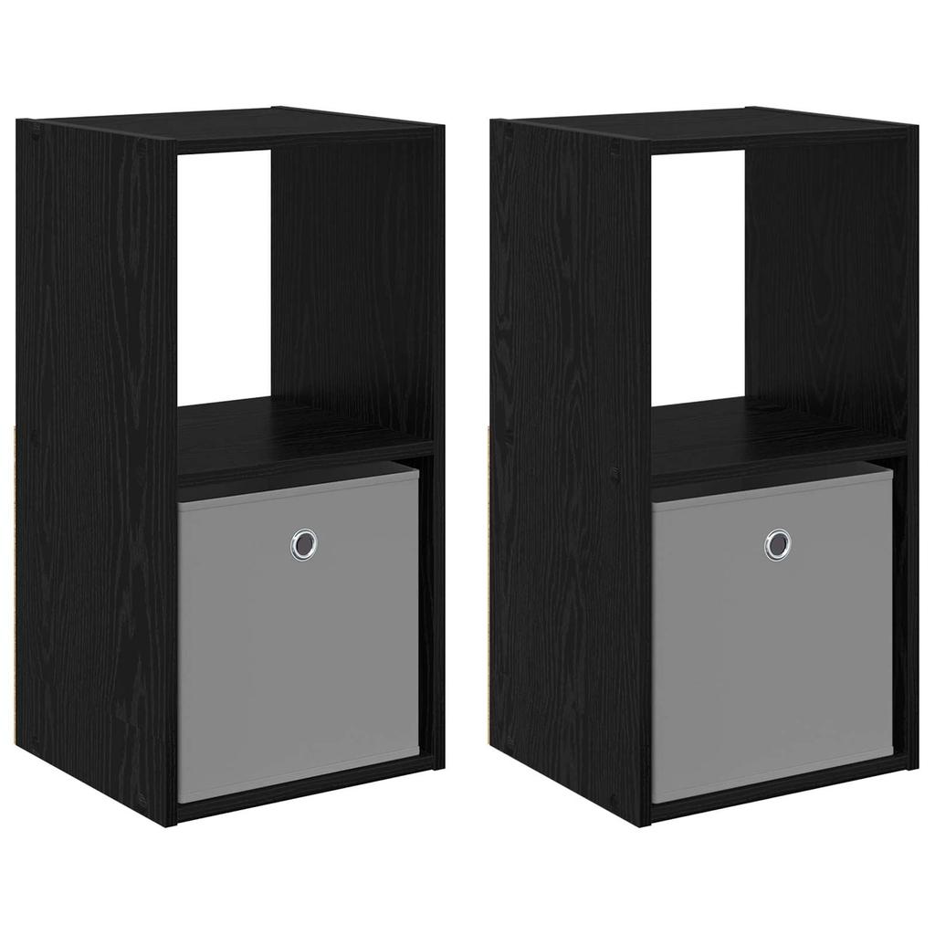 Nightstand 2 pcs Black Oak Look 35 x 32 x 68.5 cm