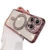 Applicable to iphone18 glitter magnetic mobile phone case with lens film Apple 17 rhinestone 18promax protective case