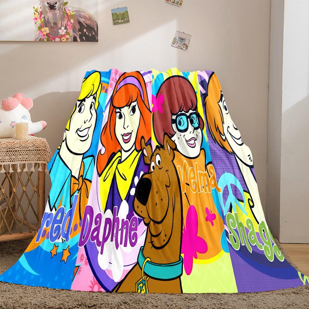 Filme de animação de aventura comédia de fantasia de Halloween Scooby-Doo cobertor macio decoração de casa para cochilo quatro estações quente cobertor Sherpa U10