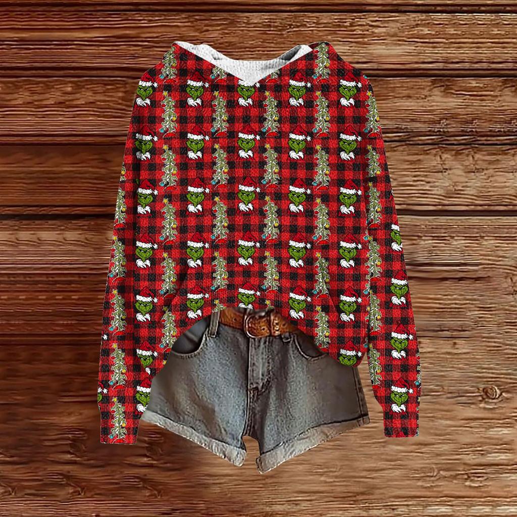 Sweatshirts For Women Knit Sweater Cute Shirt Fall Pullover Hooded Sweatshirt