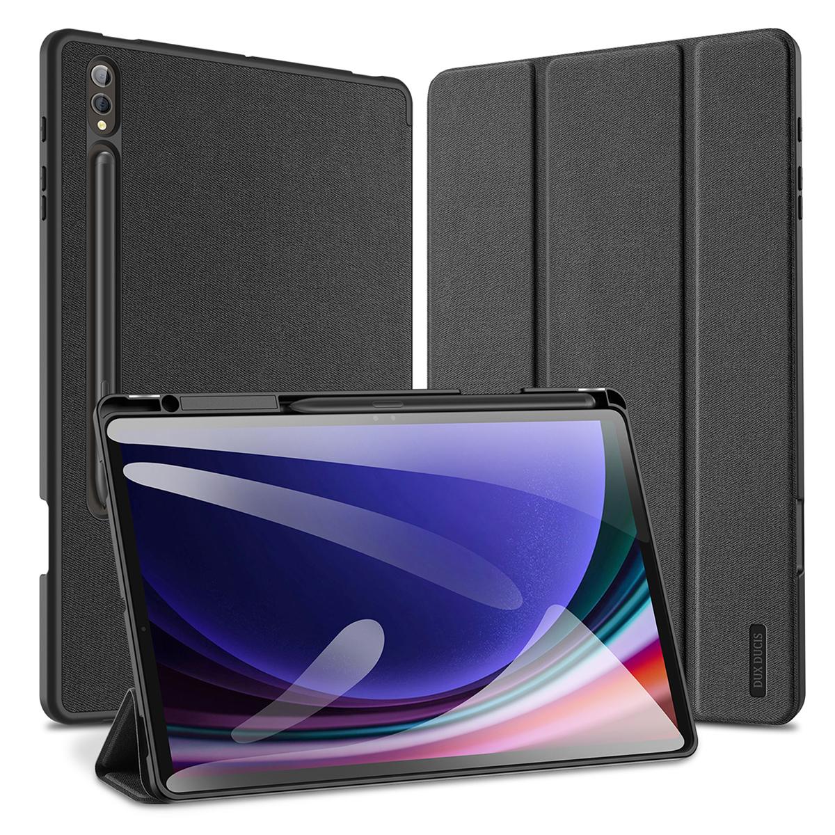 

DUX DUCIS Domo Series for Samsung Galaxy Tab S10+/S9+/S9 FE+ Case Tri-Fold Stand Leather Cover Auto Wake/Sleep Pink