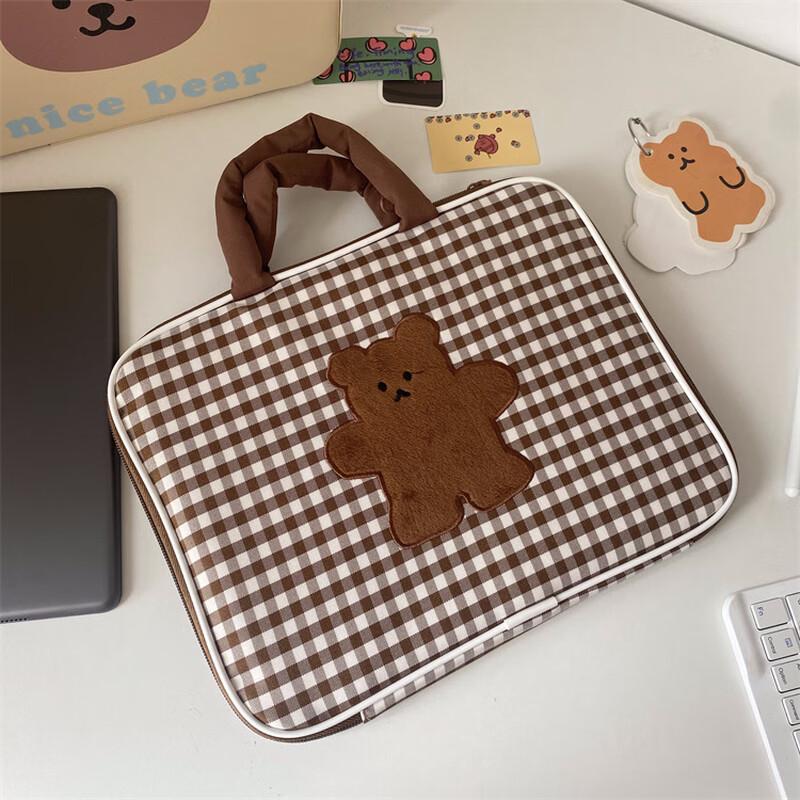 Li Shen Checkered Laptop Tote Bag