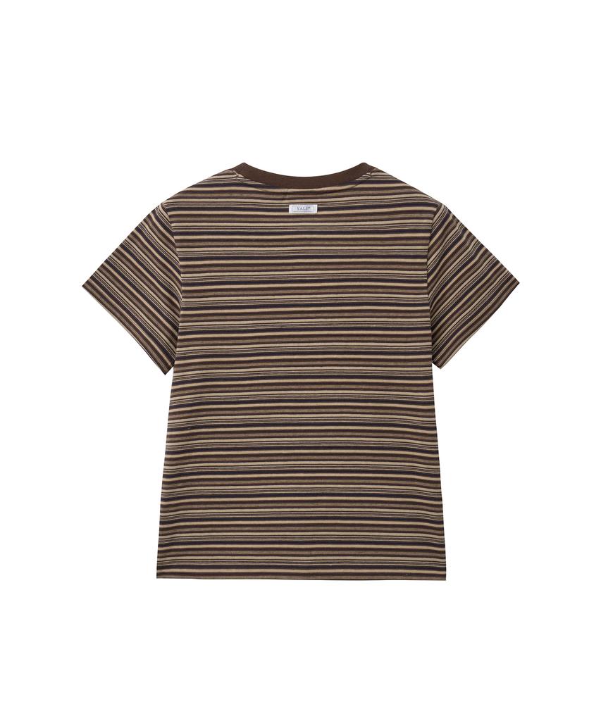 YALE Women'S Multi-Stripe T-Shirt_Brown