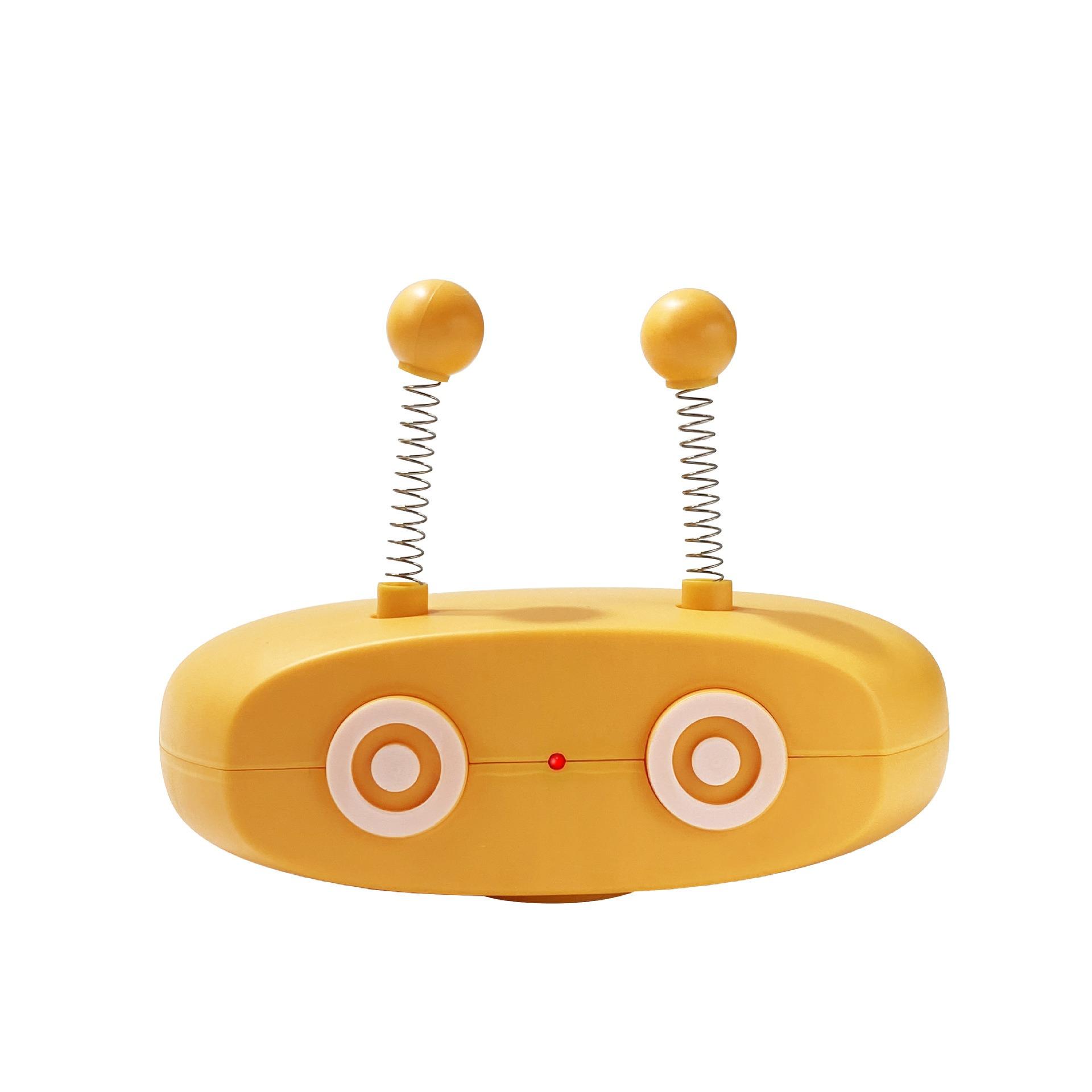 

5 in1 Cat Interactive Toys Funny Pet Cat Teasing Robot Laser Toys Automatic Steering Walking Cat Sticks Spring Ball Bird Sounds жовтий