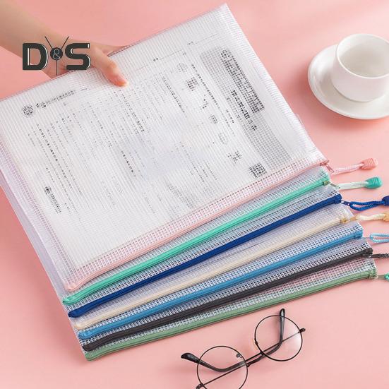 File Bag Large Capacity Storage A4 Files Stationery Carrying Case Transparent Visual Design Portable Document Organizer