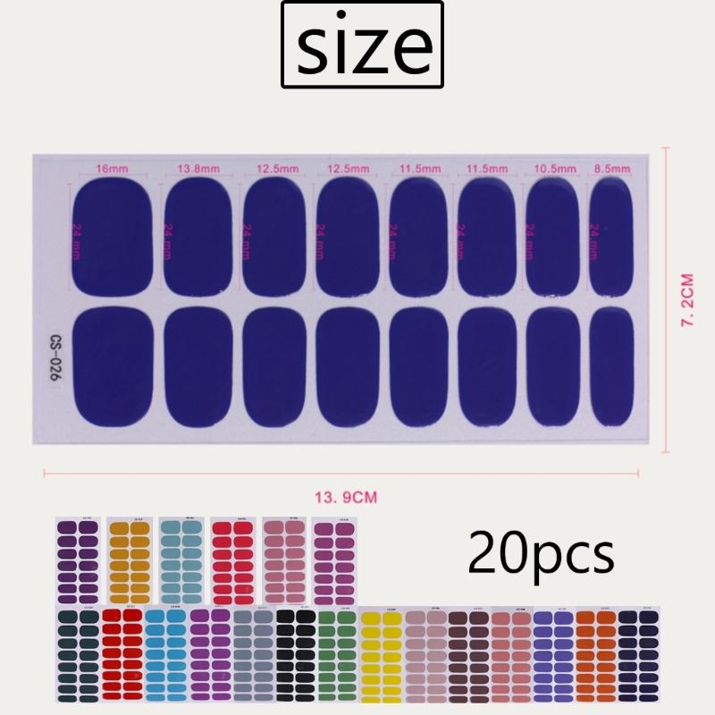 Nails Art Stickers Waterproof Nail Polish Stickers Solid Color Nail Sticker Nail Polish Strips Full Nail Wraps Sticker