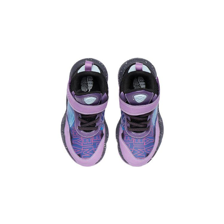Li Ning Pioneer Team Velcro Rebound Shock Absorption Breathable Wear-Resistant Non-Slip Mid-Top Basketball Shoes Kids basketball shoes YKNR084-11