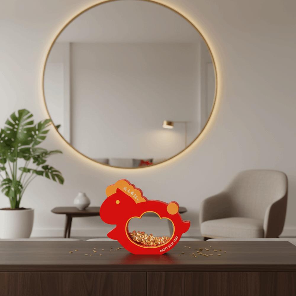 Golden Ingot Year Horse Ornament Chinese Style Horse Shape Ornament New Year Celebration