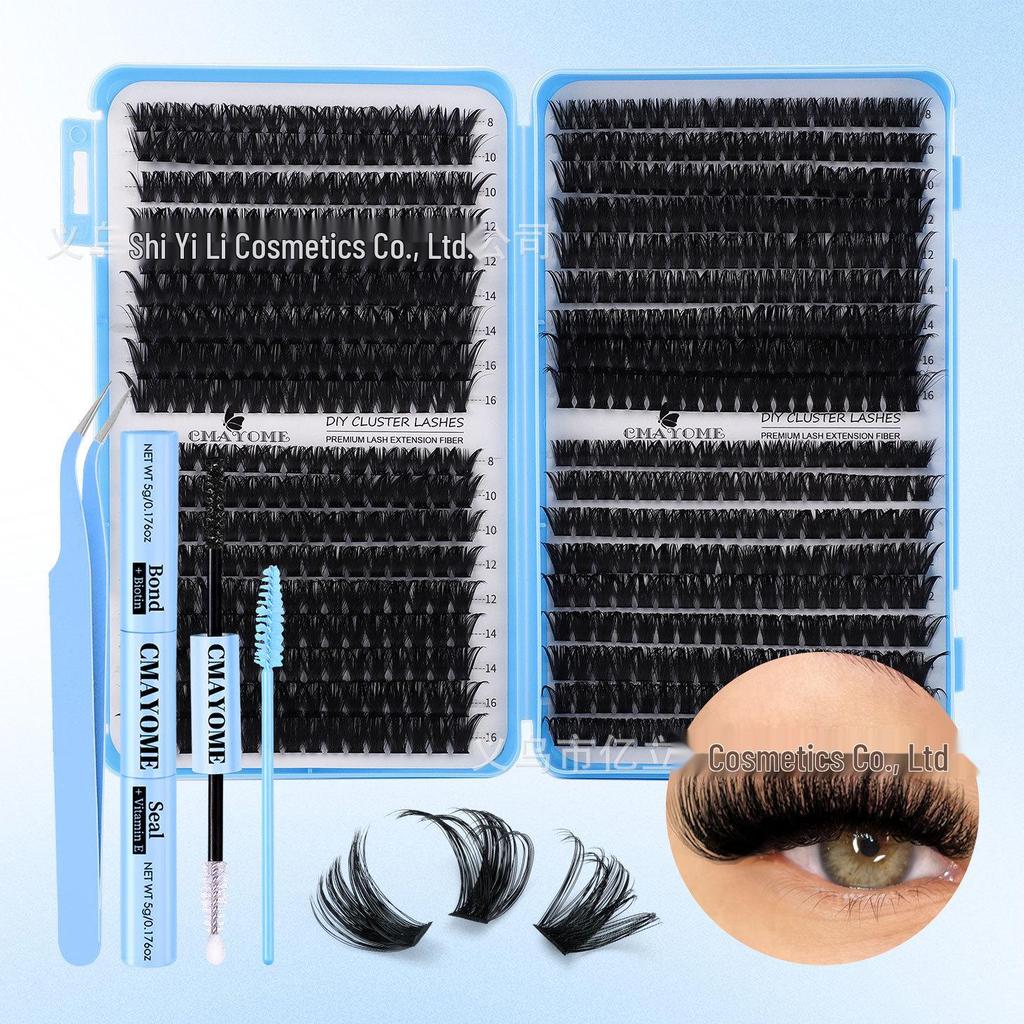 DIY Natural Dense Cluster False Eyelashes, Self-Adhesive 720 Segmented 10150D Curl, Individual Clusters