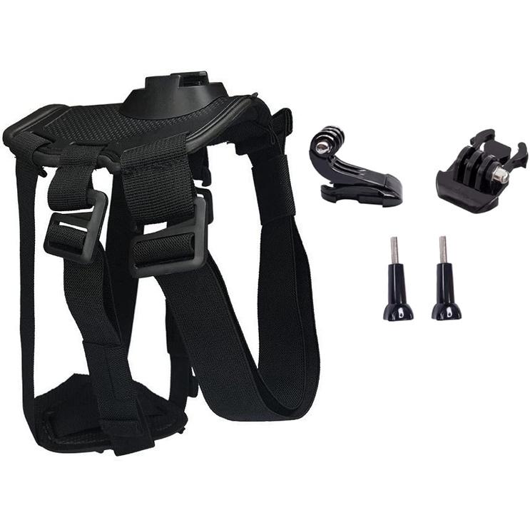 Dog Harness Mount for Gopro, Soft and Adjustable Dog Harness Vest with 2 Mouting Base Pet Chest and Back Fixation for Gopro Hero All Models, Suitable